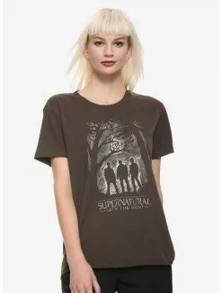 Supernatural Sketched Silhouettes Girls T-Shirt