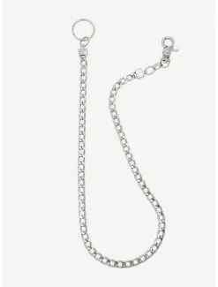 Silver Tone 24 Inch Flat Wallet Chain