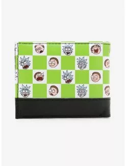 Rick And Morty Checkered Bi-Fold Wallet -Studio Ghibli Store 12308293 av1