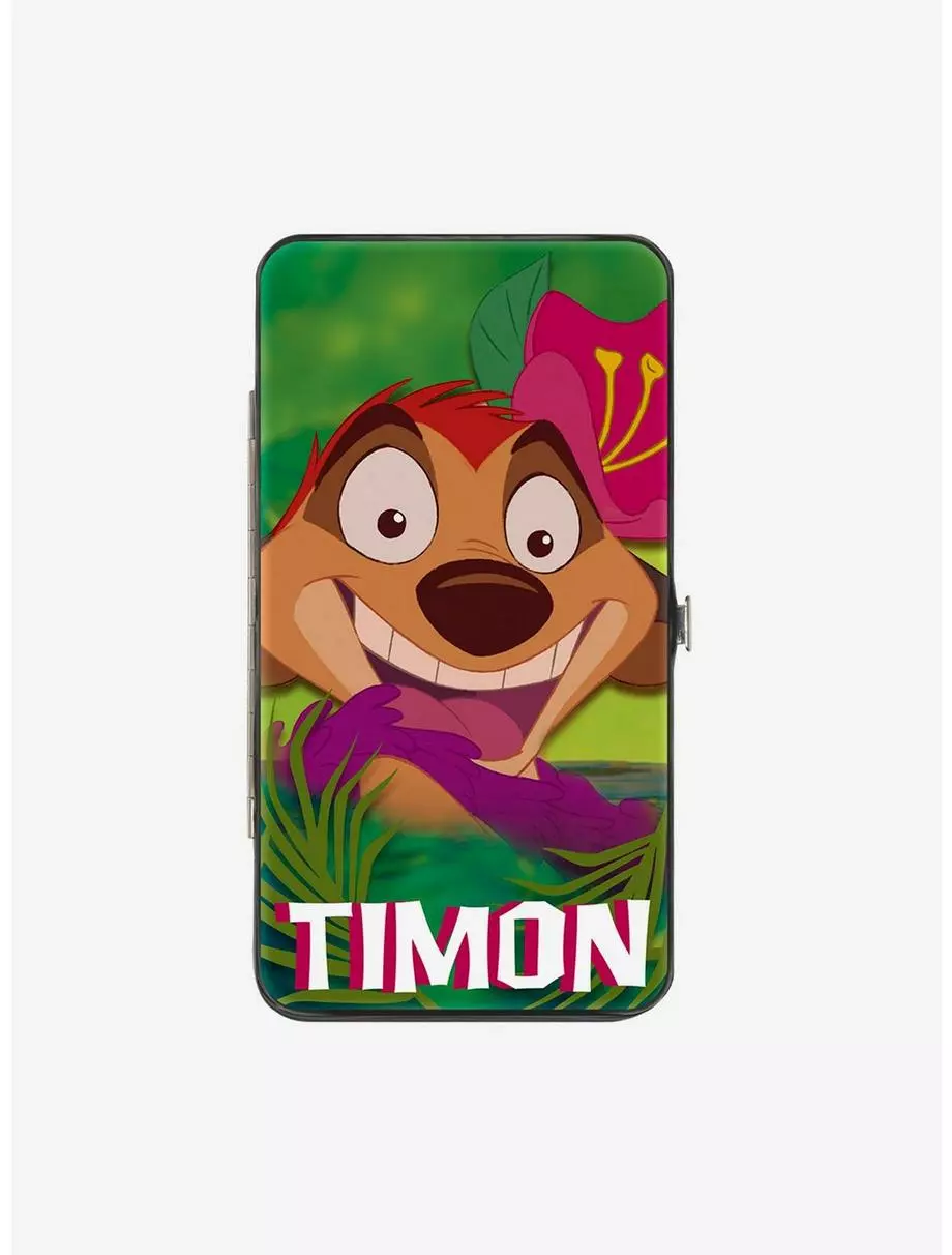 Disney The Lion King Timon Hula Dance Face Green Leaves Hinged Wallet 3 Disney The Lion King Timon Hula Dance Face Green Leaves Hinged Wallet