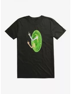 Rick And Morty Portal Middle Finger T-Shirt