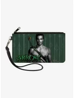 DC Comics Green Arrow Standing Pose Arrow Tips Wallet Canvas Zip Clutch