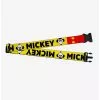 Disney Mickey Smiling Up Pose Flip Buttons Yellow Black Red Luggage Strap