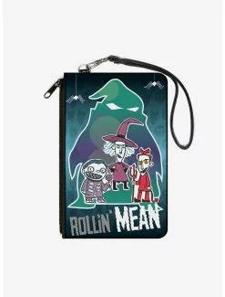 The Nightmare Before Christmas Rollin Mean Lock Shock Barrel Trick Or Treaters Ooogie Boogie Wallet Canvas Zip Clutch