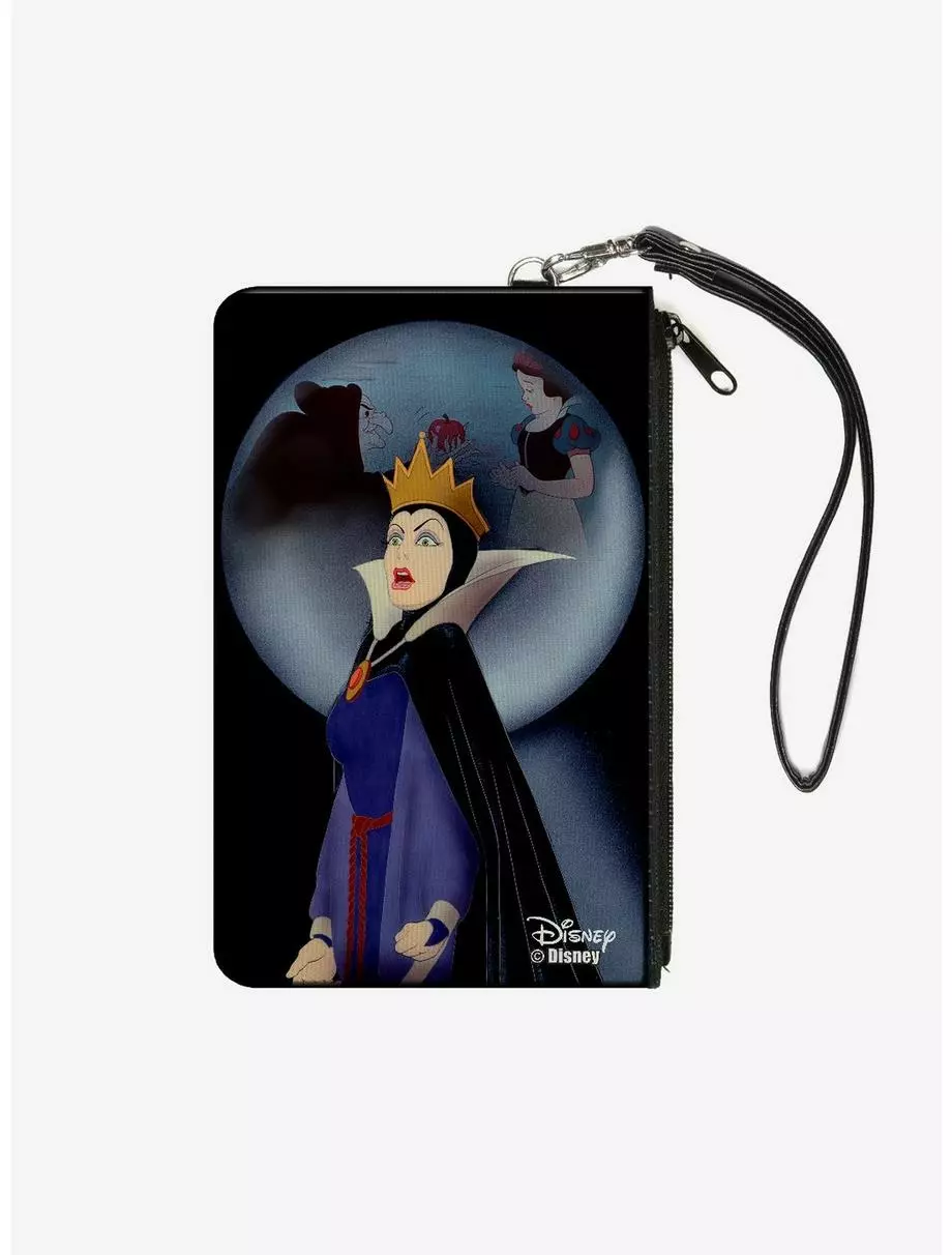 Disney Snow White Evil Queen Old Hag Apple Scene Wallet Canvas Zip Clutch 3 Disney Snow White Evil Queen Old Hag Apple Scene Wallet Canvas Zip Clutch
