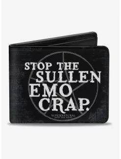 Supernatural Stop The Sullen Emo Crap Pentagram Bi-fold Wallet