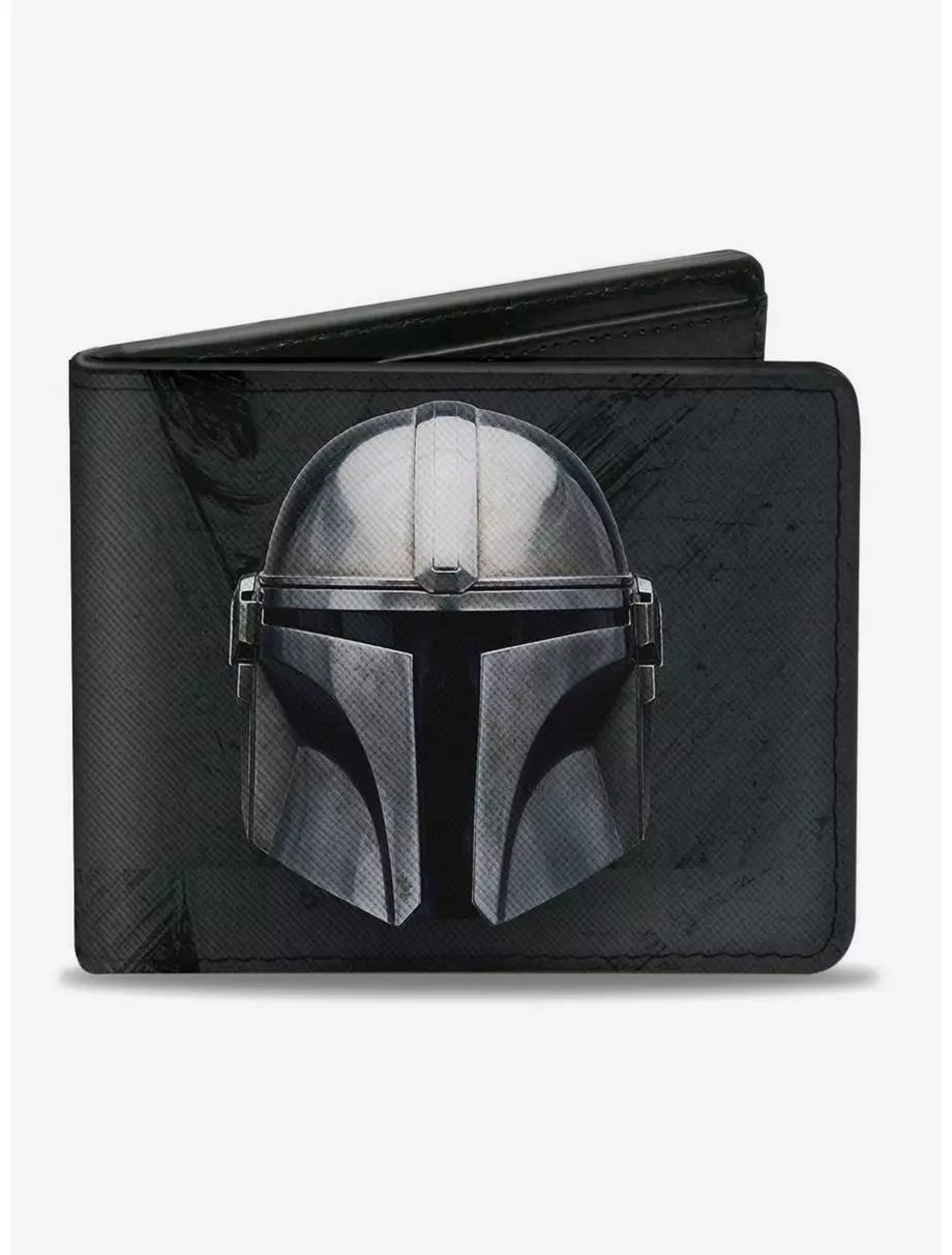 Star Wars The Mandalorian Helmet And Logo Bifold Wallet 3 Star Wars The Mandalorian Helmet And Logo Bifold Wallet