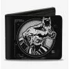DC Comics Batman Black And White Tech Action Pose Bat Logo Bi-fold Wallet -Studio Ghibli Store 13702093 hi