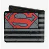 DC Comics Superman Shield Americana Weathered Gray Black Blue Red Bi-fold Wallet -Studio Ghibli Store 13702111 hi