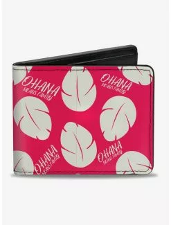 Disney Lilo Stitch Ohana Means Family Bounding Dress Leaves Bi-fold Wallet