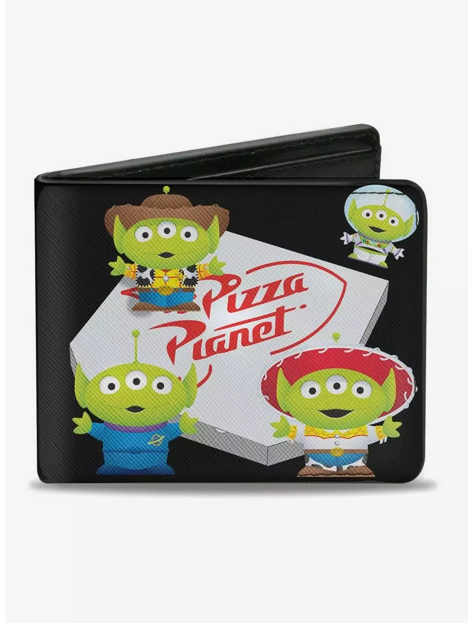 Disney Pixar Toy Story Pizza Planet Aliens Bi-fold Wallet 3 Disney Pixar Toy Story Pizza Planet Aliens Bi-fold Wallet