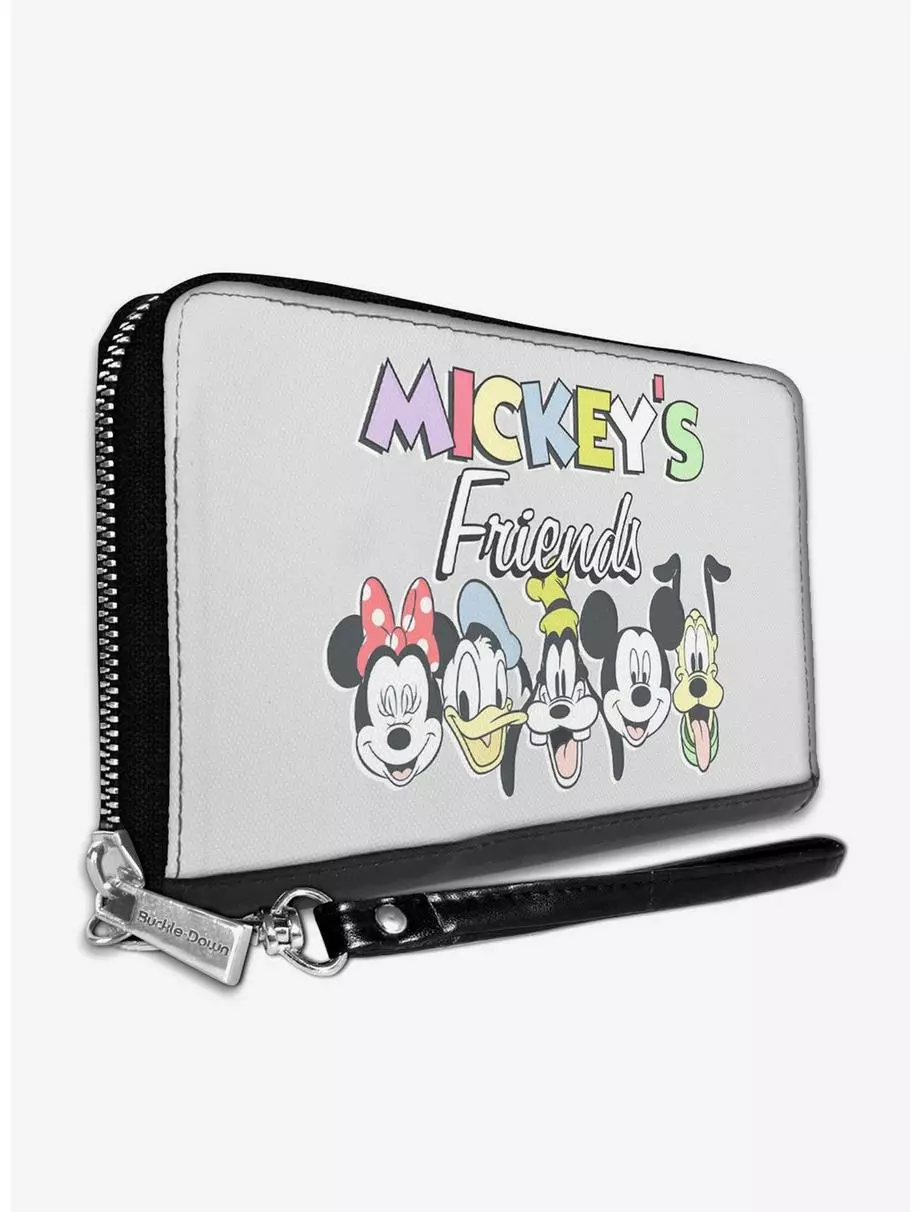 Disney Mickeys Friends The Fab Five Faces Zip Around Rectangle Wallet 3 Disney Mickeys Friends The Fab Five Faces Zip Around Rectangle Wallet