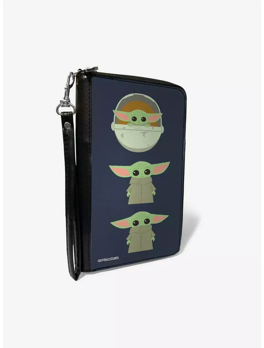 Star Wars The Child 3 Chibi Poses Gray Zip Around Rectangle Wallet 3 Star Wars The Child 3 Chibi Poses Gray Zip Around Rectangle Wallet