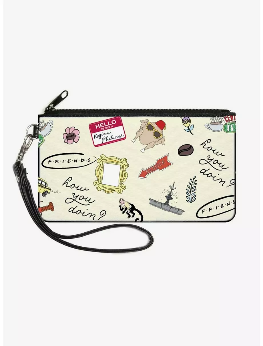 Friends Show Icons Collage Zip Clutch Canvas Wallet 3 Friends Show Icons Collage Zip Clutch Canvas Wallet