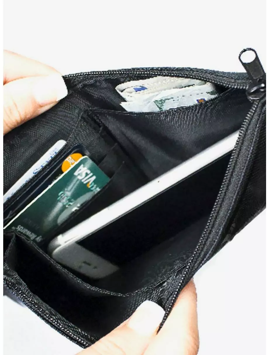 Supernatural Quotes Scroll Black White Zip Clutch Canvas Wallet 4 Supernatural Quotes Scroll Black White Zip Clutch Canvas Wallet - Image 2