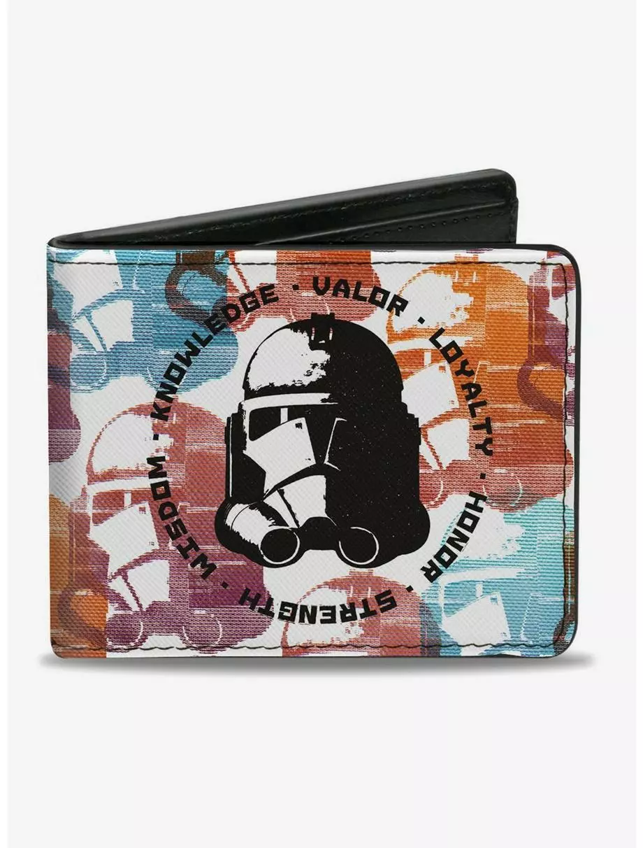 Star Wars The Clone Wars Clone Trooper Helmet Weathered Bifold Wallet 3 Star Wars The Clone Wars Clone Trooper Helmet Weathered Bifold Wallet