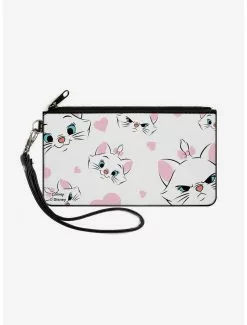 Disney The Aristocats Marie Expressions Hearts Zip Clutch Canvas Wallet