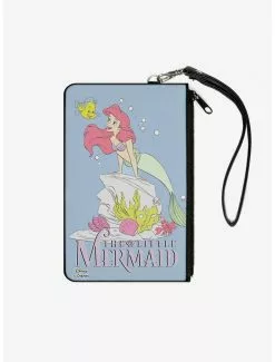 Disney The Little Mermaid Flounder And Ariel Zip Clutch Canvas Wallet