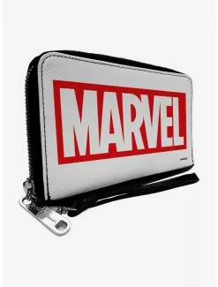 Marvel Red Brick Logo White Red Zip Around Wallet