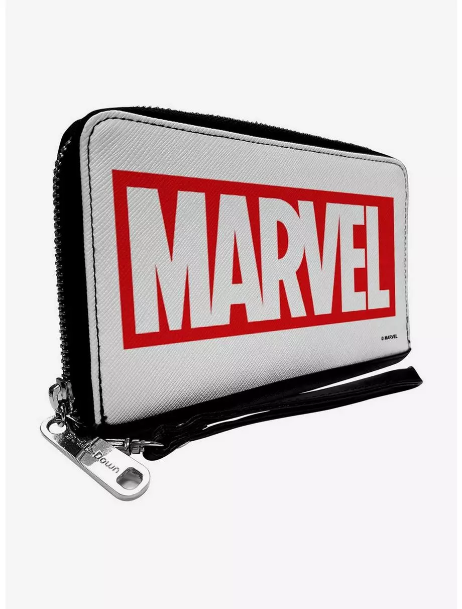 Marvel Red Brick Logo White Red Zip Around Wallet 3 Marvel Red Brick Logo White Red Zip Around Wallet