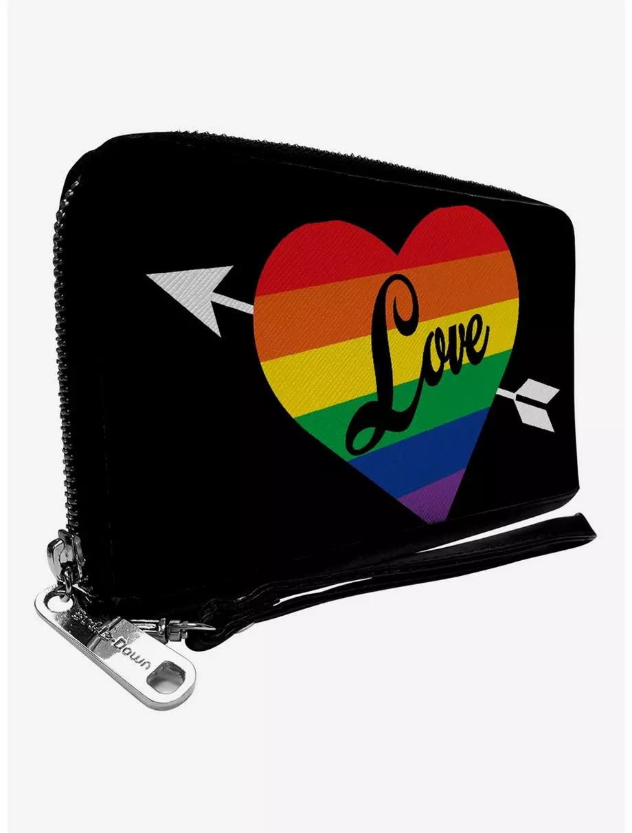 Love Rainbow Stripe Zip Around Wallet 3 Love Rainbow Stripe Zip Around Wallet