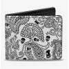 Bandana Skull Print Bifold Wallet White Black -Studio Ghibli Store 16155436 hi