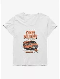 Halloween Candy Delivery Service Girls Plus Size T-Shirt