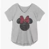 Disney Minnie Mouse Worn Red Leopard Bow Girls Plus Size T-Shirt -Studio Ghibli Store 16833708 hi