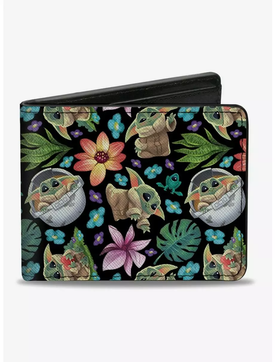 Star Wars The Child Floral Bifold Wallet 3 Star Wars The Child Floral Bifold Wallet
