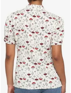 Mushroom Puff Sleeve Girls Woven Button-Up 7 Mushroom Puff Sleeve Girls Woven Button-Up -Studio Ghibli Store 17558379 av2