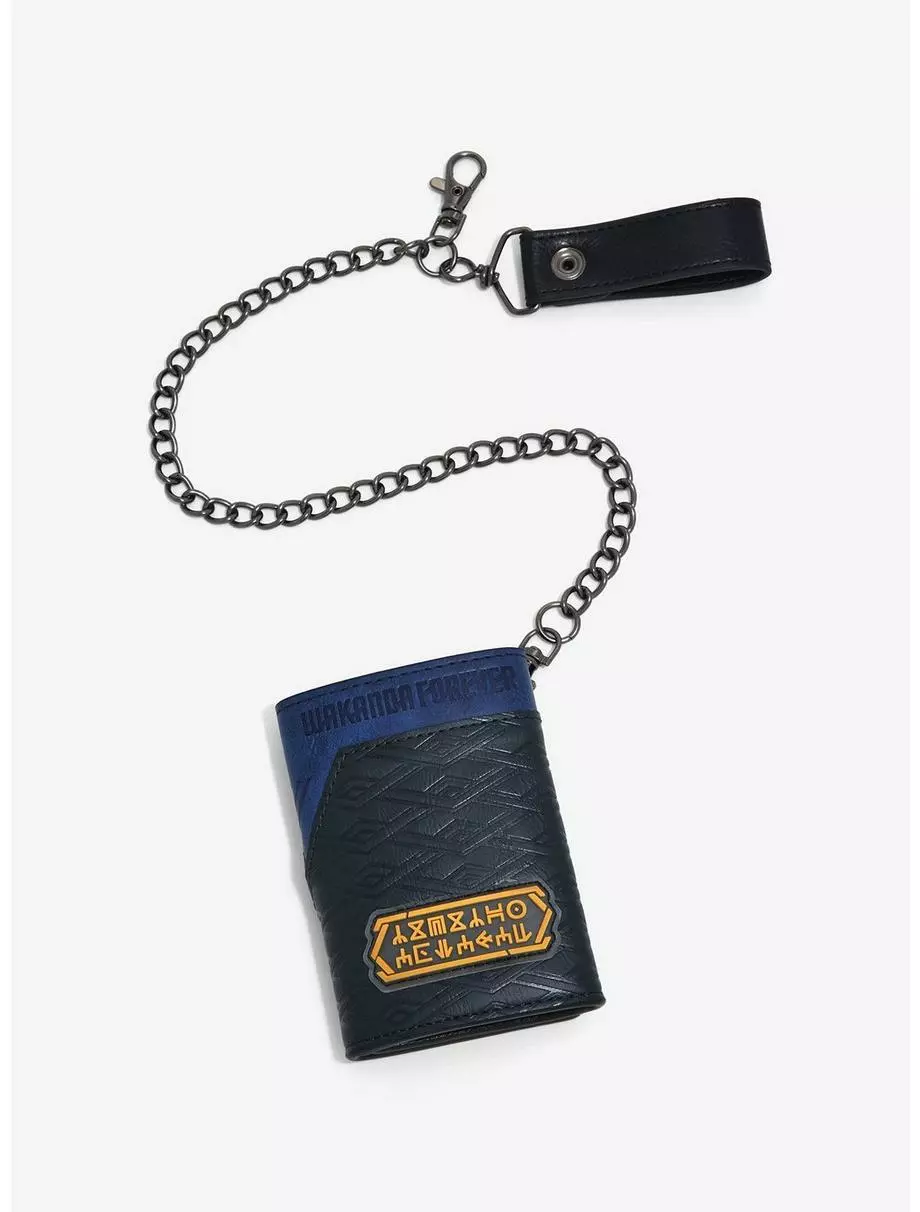 Marvel Black Panther: Wakanda Forever Logo Trifold Chain Wallet 4 Marvel Black Panther: Wakanda Forever Logo Trifold Chain Wallet - Image 2