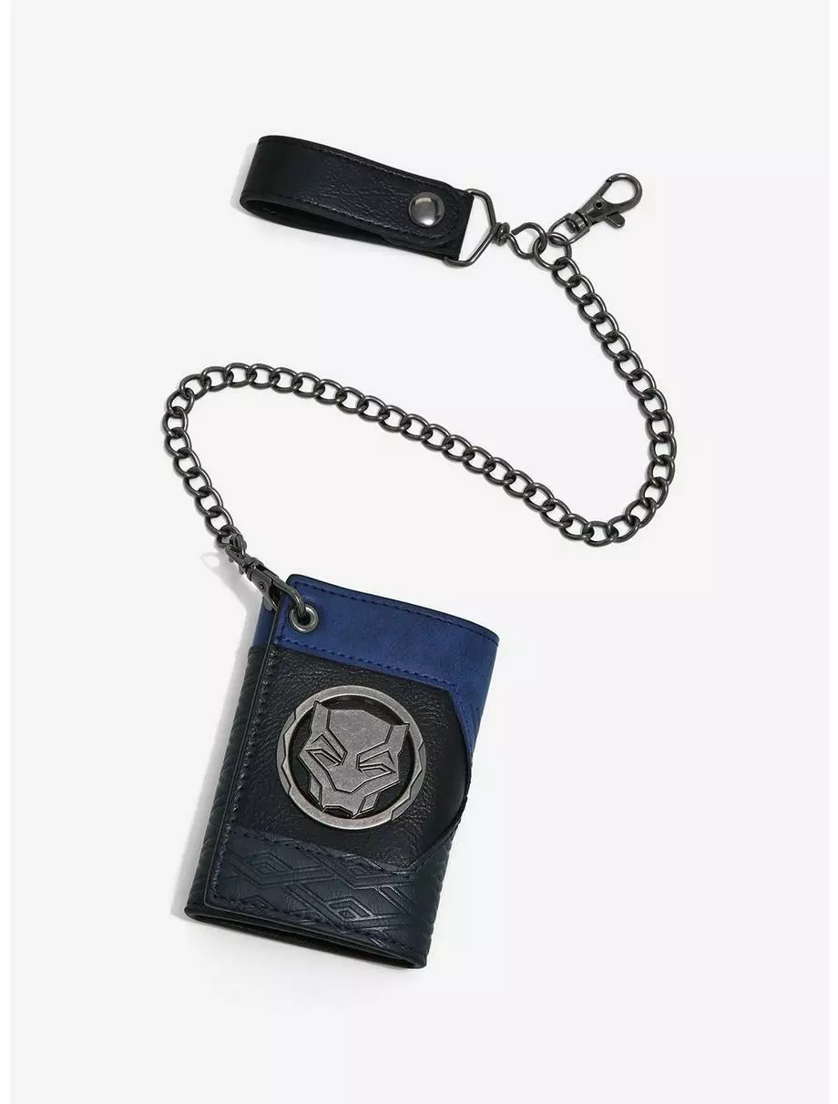 Marvel Black Panther: Wakanda Forever Logo Trifold Chain Wallet 3 Marvel Black Panther: Wakanda Forever Logo Trifold Chain Wallet