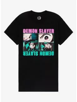 Demon Slayer: Kimetsu No Yaiba Tanjiro Panels Boyfriend Fit Girls T-Shirt