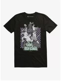 The God Of High School Checkered Black T-Shirt