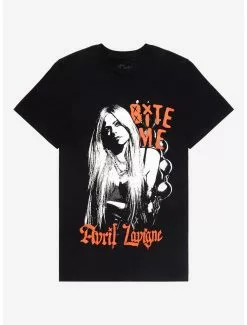 Avril Lavigne Bite Me Boyfriend Fit Girls T-Shirt