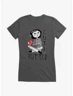 Coraline Cute As A Button Girls T-Shirt