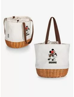 Disney Mickey Mouse NFL Cleveland Browns Canvas Willow Basket Tote -Studio Ghibli Store 19831705 av4