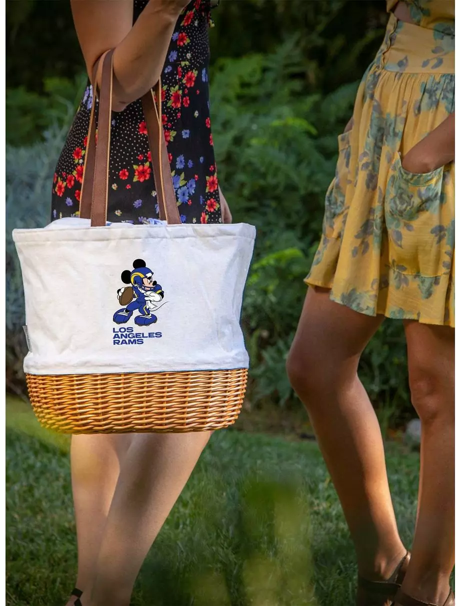 Disney Mickey Mouse NFL Los Angeles Rams Canvas Willow Basket Tote 6 Disney Mickey Mouse NFL Los Angeles Rams Canvas Willow Basket Tote - Image 4