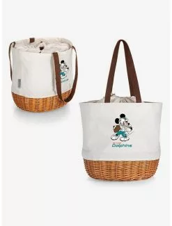 Disney Mickey Mouse NFL Miami Dolphins Canvas Willow Basket Tote -Studio Ghibli Store 19831801 av4