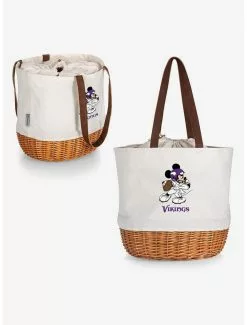 Disney Mickey Mouse NFL Minnesota Vikings Canvas Willow Basket Tote -Studio Ghibli Store 19831809 av4