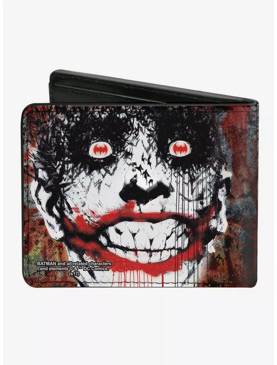 DC Comics Batman Joker Bat Face Bifold Wallet 4 DC Comics Batman Joker Bat Face Bifold Wallet - Image 2