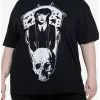 Wednesday Coffin Skull Boyfriend Fit Girls T-Shirt Plus Size -Studio Ghibli Store 19891165 hi