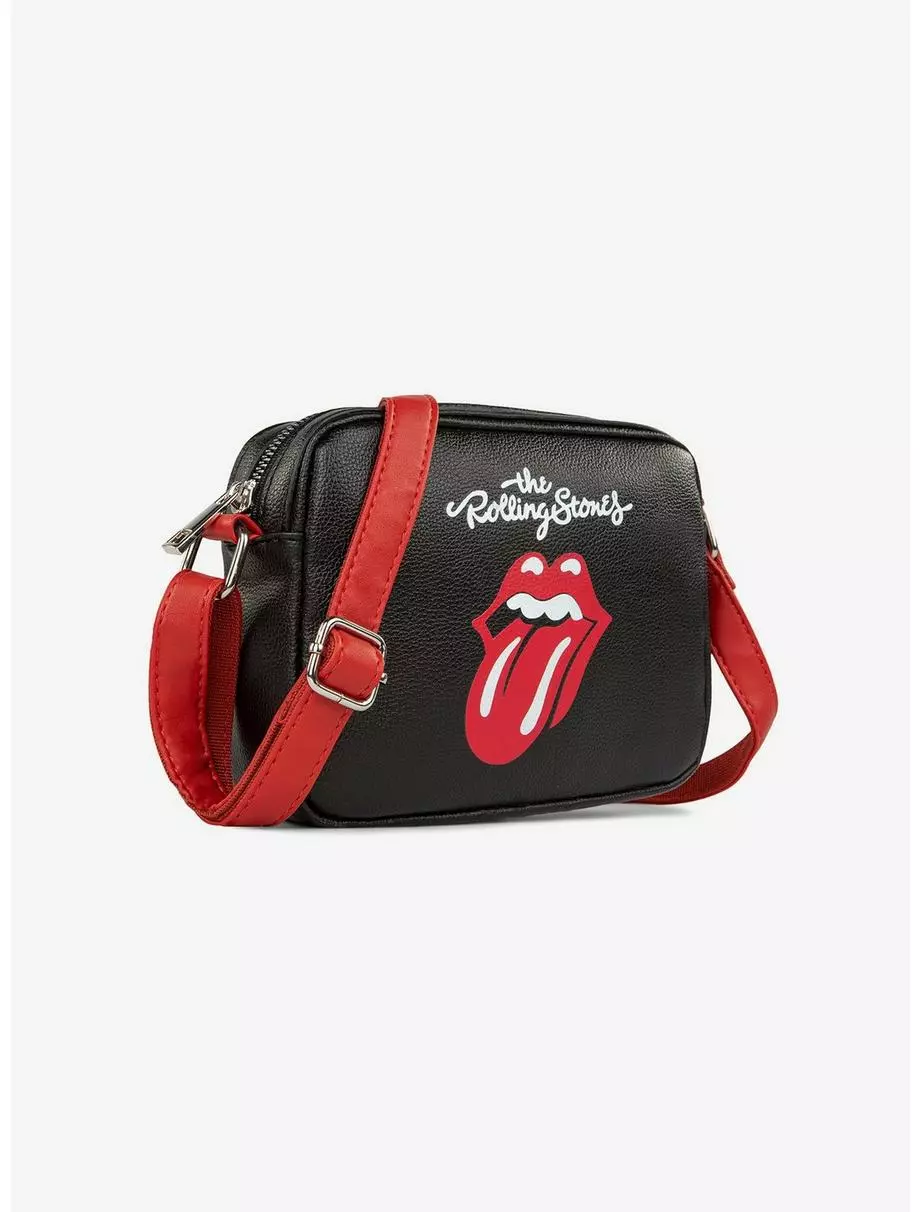 Bugatti Rolling Stones Vegan Leather Crossbody Bag Black With Red Strap 4 Bugatti Rolling Stones Vegan Leather Crossbody Bag Black With Red Strap - Image 2