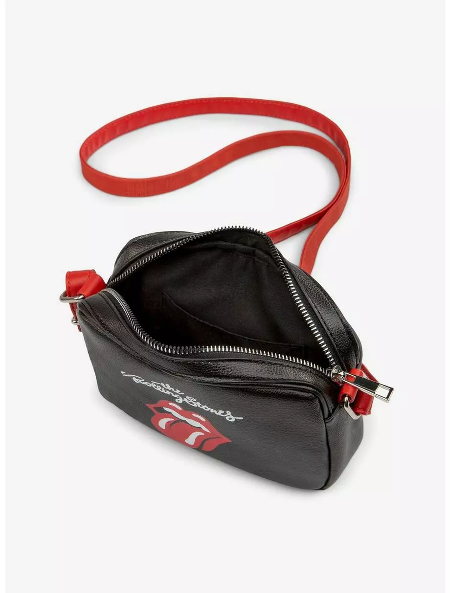 Bugatti Rolling Stones Vegan Leather Crossbody Bag Black With Red Strap 5 Bugatti Rolling Stones Vegan Leather Crossbody Bag Black With Red Strap - Image 3