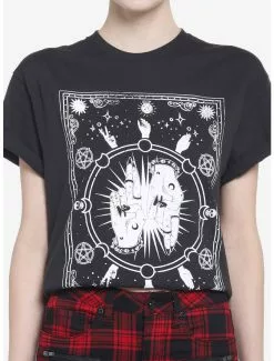 Tarot Hands Boyfriend Fit Girls T-Shirt