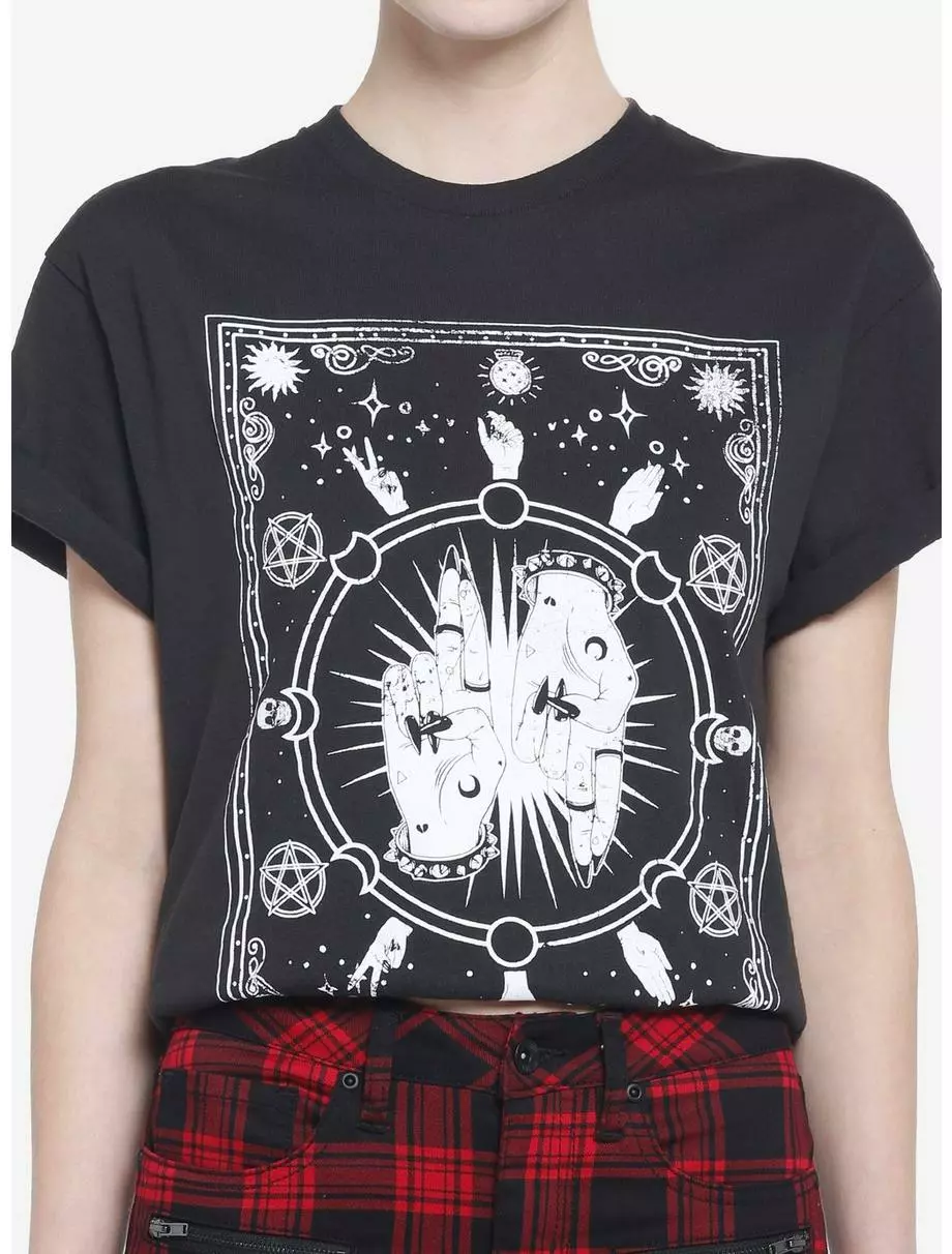 Tarot Hands Boyfriend Fit Girls T-Shirt 3 Tarot Hands Boyfriend Fit Girls T-Shirt