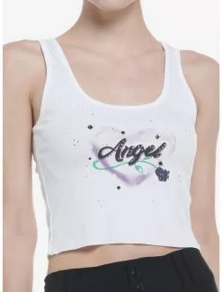 Angel Airbrush Style Ribbed Girls Tank Top