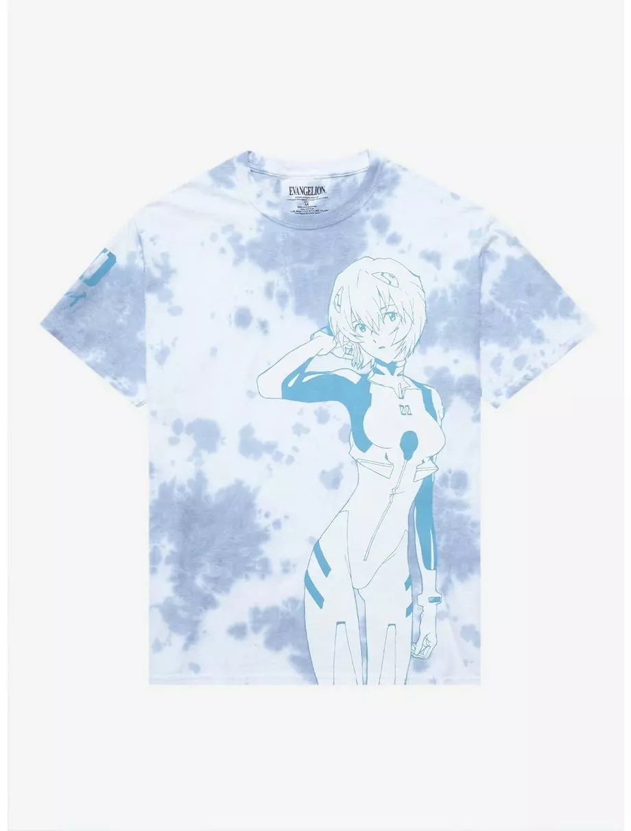 Neon Genesis Evangelion Rei Tie-Dye Boyfriend Fit Girls T-Shirt 3 Neon Genesis Evangelion Rei Tie-Dye Boyfriend Fit Girls T-Shirt