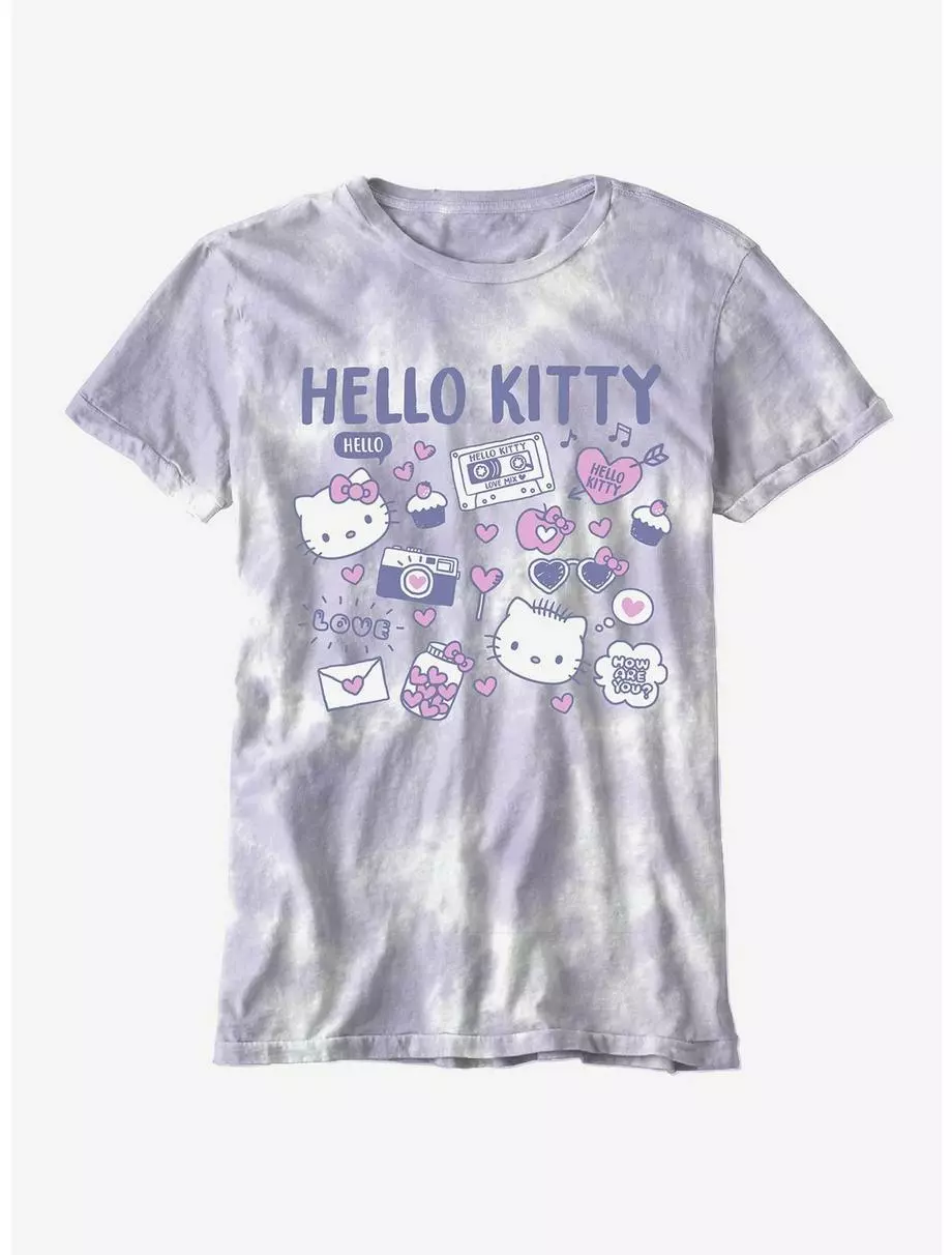 Hello Kitty & Dear Daniel Tie-Dye Boyfriend Fit Girls T-Shirt 3 Hello Kitty & Dear Daniel Tie-Dye Boyfriend Fit Girls T-Shirt