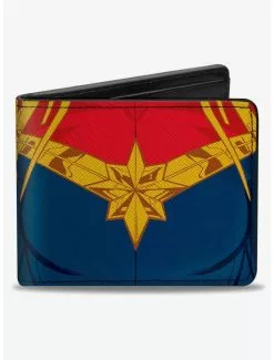 Marvel Captain Marvel Character Close Up Front And Back Bifold Wallet
